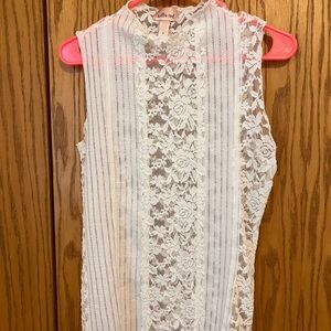 White Lace Sleeveless Top
